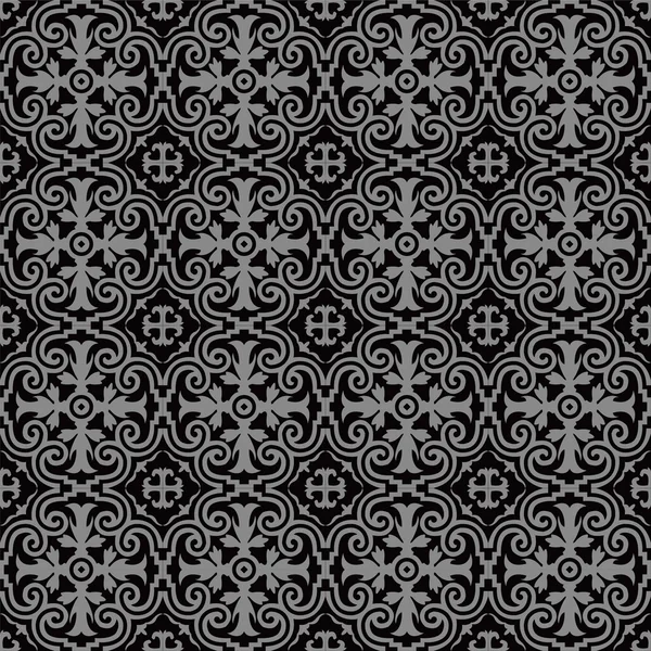 Elegante dunkle antike Hintergrundbild der königlichen Spiralkurve Kaleidoskop-Muster. — Stockvektor