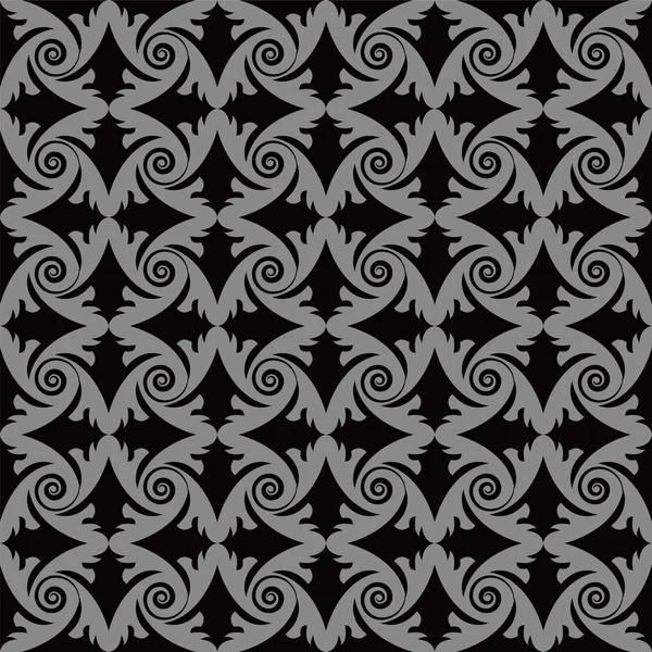 Elegante imagen de fondo antiguo oscuro del patrón redondo espiral pluma . — Vector de stock