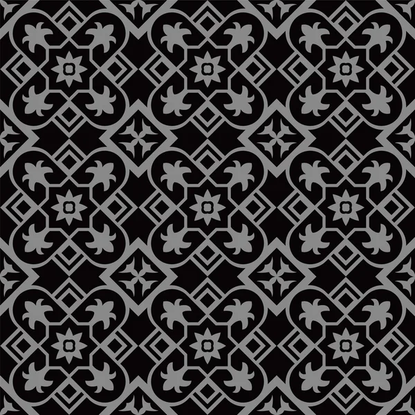 Élégante image de fond antique sombre de motif de fleur croix à carreaux . — Image vectorielle