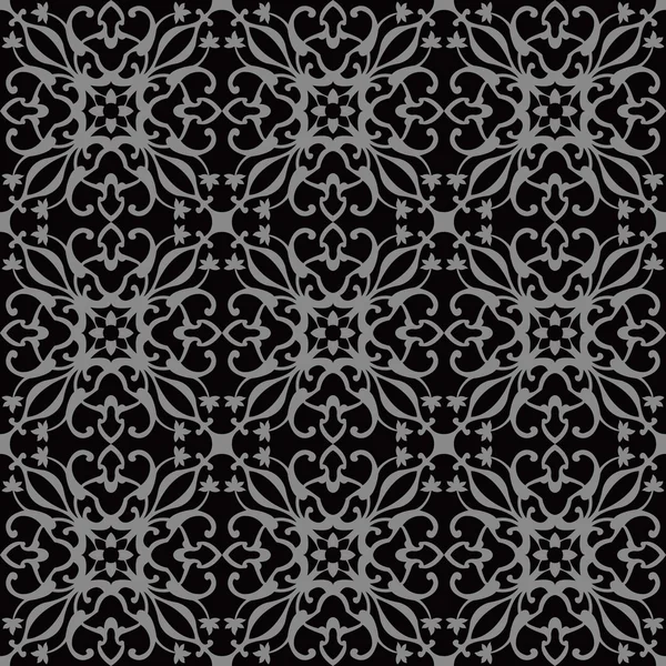 Elegante dunkle antike Hintergrundbild der Weinrebe Spirale Blume Kaleidoskop-Muster. — Stockvektor