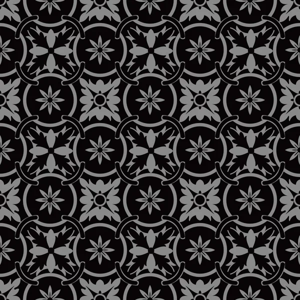 Elegant dark antique background image of round flower cross pattern. — Stock Vector