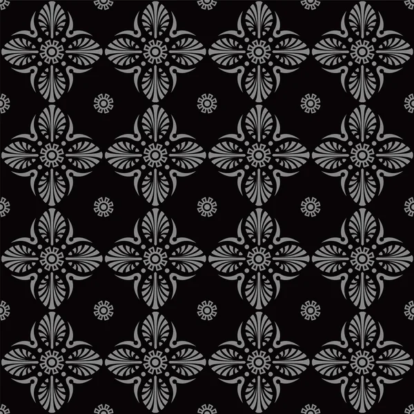 Elegante dunkle antike Hintergrundbild des Fächerkreuzes Blumenmuster. — Stockvektor