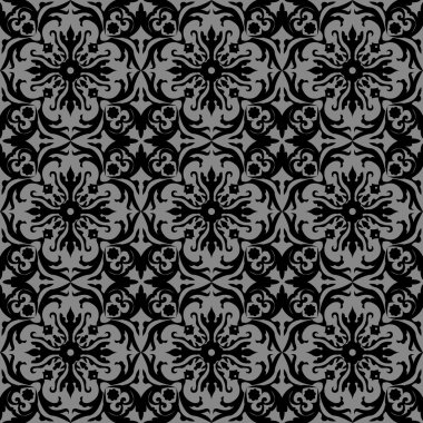 Spiral yuvarlak çiçek deseni zarif koyu antik arka plan görüntüsü.