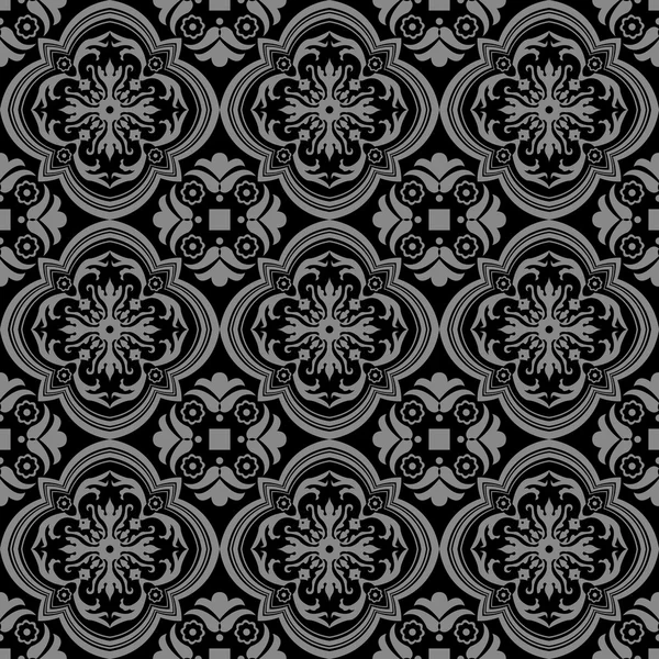 Elegante escuro antigo fundo imagem de espiral redondo curva flor padrão . — Vetor de Stock