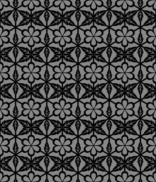 Elegant dark antique background image of round flower leaf cross polygon pattern. — Stock Vector