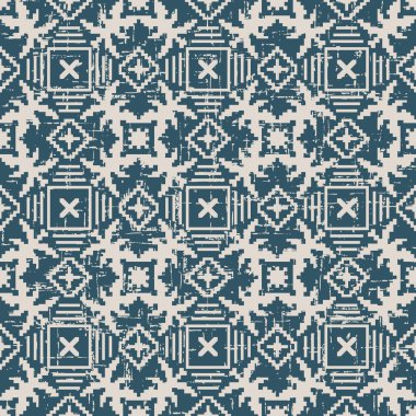 Mozaik kare çapraz geometri deseni dikişsiz yıpranmış antik arka plan görüntüsü.