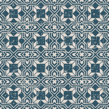 Çapraz yıldız geometrisinin kusursuz aşınmış antika arka plan görüntüsü.