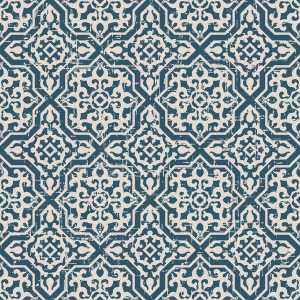 Nahtlos abgenutzte antike Hintergrundbild des islam cross royal kaleidoscope pattern. — Stockvektor