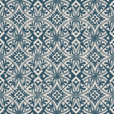 Royal yuvarlak çapraz kontrol çiçek deseni Dikişsiz yıpranmış antikarka plan görüntüsü.