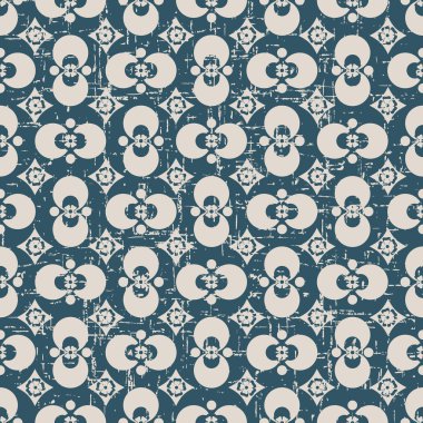 Yuvarlak kaleydoskop çiçek deseni dikişsiz yıpranmış antik arka plan görüntüsü.