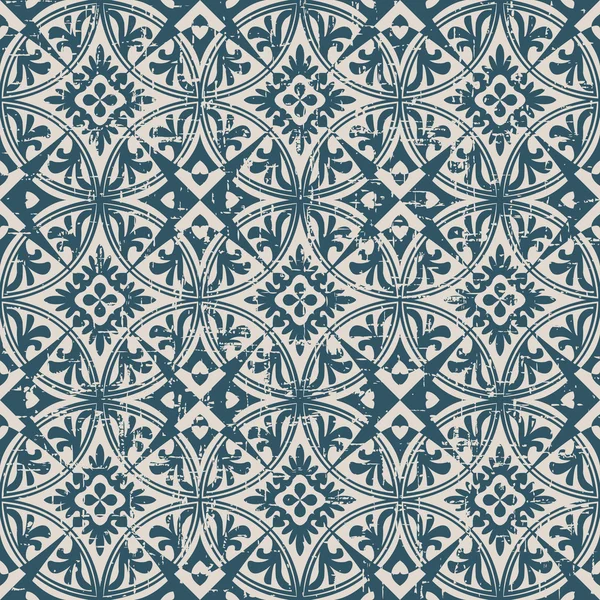 Royal yuvarlak çapraz kontrol çiçek deseni Dikişsiz yıpranmış antikarka plan görüntüsü.