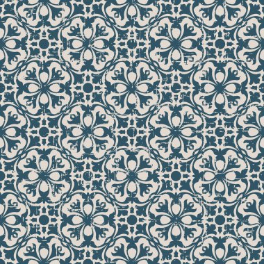 Yuvarlak geometri çiçek kaleydoskop deseni Dikişsiz yıpranmış antik arka plan görüntüsü.