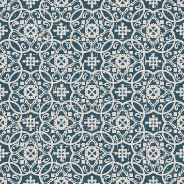 Spiral yuvarlak eğri kaleydoskop deseni dikişsiz yıpranmış antik arka plan görüntüsü.