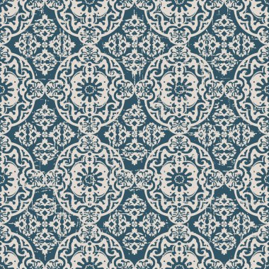 Çiçek oval spiral kaleydoskop deseni dikişsiz yıpranmış antik arka plan görüntüsü.