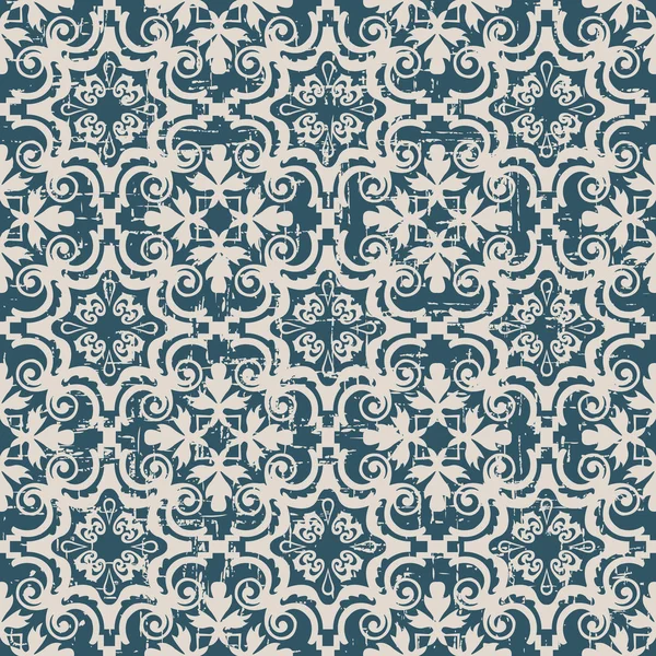 Nahtlos verschlissen antiken Hintergrundbild der runden Spirale Kaleidoskop-Muster. — Stockvektor