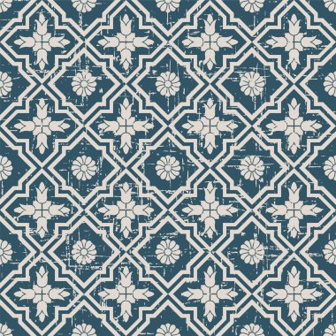 Çapraz çiçek kaleydoskop deseni dikişsiz yıpranmış antik arka plan görüntüsü.