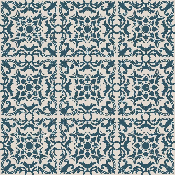 Nahtlos verschlissen antiken Hintergrund Bild der Spirale Blume Kaleidoskop-Muster. — Stockvektor