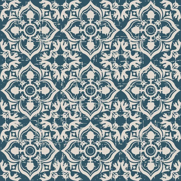 Nahtlos verschlissen antiken Hintergrund Bild der Blume Blatt Reben Kaleidoskop-Muster. — Stockvektor