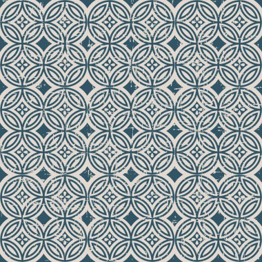 Yuvarlak çapraz çizgi çiçek deseni dikişsiz yıpranmış antikarka plan görüntüsü.