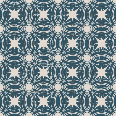 Yuvarlak çapraz geometri deseninin kusursuz aşınmış antika arka plan görüntüsü.