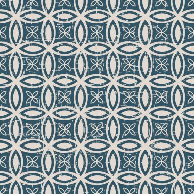 Yuvarlak çapraz geometri deseninin kusursuz aşınmış antika arka plan görüntüsü.