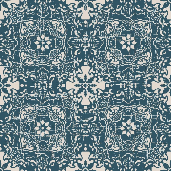 Nahtlos verschlissen antiken Hintergrund Bild der Blume Kaleidoskop Geometrie Muster. — Stockvektor
