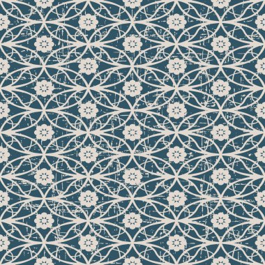 Oval yuvarlak çapraz çiçek deseni dikişsiz yıpranmış antik arka plan görüntüsü.