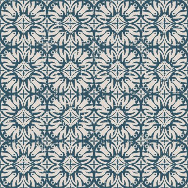 Çapraz yuvarlak çiçek deseni dikişsiz yıpranmış antik arka plan görüntüsü.