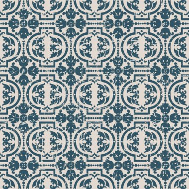 Spiral yuvarlak çiçek deseni dikişsiz yıpranmış antik arka plan görüntüsü.