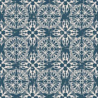 Yuvarlak eğri geometri kaleydoskop deseni dikişsiz yıpranmış antik arka plan görüntüsü.