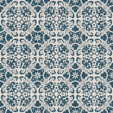 Spiral yaprak kaleydoskop deseni dikişsiz yıpranmış antik arka plan görüntüsü.