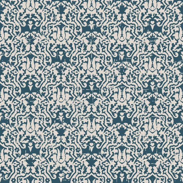Nahtlos verschlissene antike Hintergrundbild der Blume Blatt Kaleidoskop-Muster. — Stockvektor