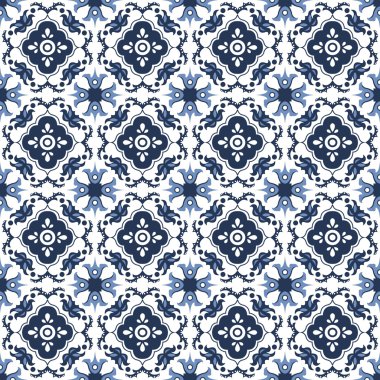 Antika mavi çiçek çiçek Dürbünü sorunsuz arka plan görüntüsü