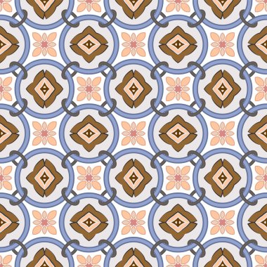 Vintage yuvarlak daire zinciri çiçek çapraz sorunsuz arka plan görüntüsü