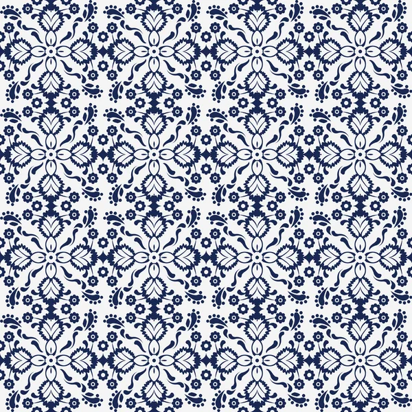 Seamless background image of navy blue cross flower kaleidoscope — Διανυσματικό Αρχείο