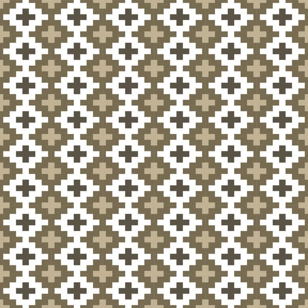 Seamless background image of square mosaic geometry check cross — ストックベクタ