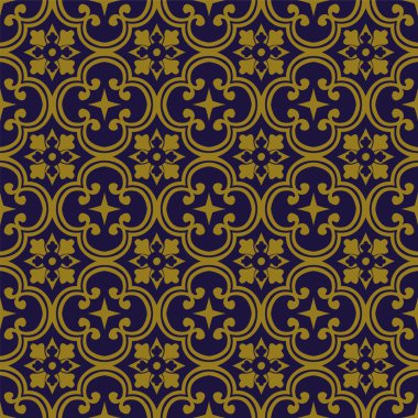 Zarif antika altın kahverengi ve mavi arka plan 365_round eğrisi çiçek çiçek Dürbünü çapraz