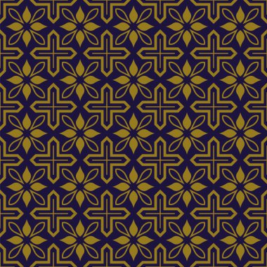 Zarif antika altın kahverengi ve mavi arka plan 387_vintage çapraz geometri çiçek