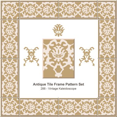Antika çini kare set_288 Vintage Kaleidoscope desen