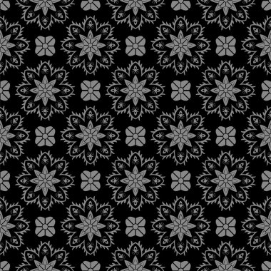 Çiçek çiçek Dürbünü çapraz zarif antika gümüş ve siyah arka plan 331_vintage