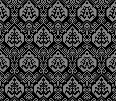 Zarif antika gümüş ve siyah arka plan 374_oriental sarmal geometri hat