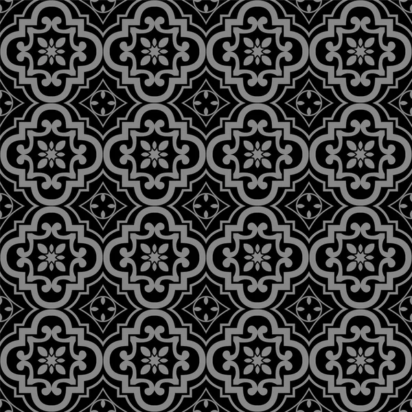 Elegante antik silber und schwarz hintergrund 332 _ round curve flower kaleidoskop — Stockvektor