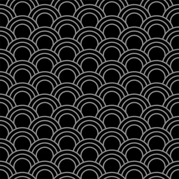 Elegant antik silber und schwarz hintergrund 377 _ orientalische fischschuppe runde kurvenlinie — Stockvektor