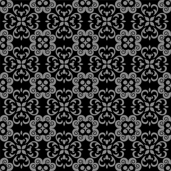 Elegante antik silber und schwarz hintergrund 386 _ vintage spiralkreuz rund kaleidoskop — Stockvektor