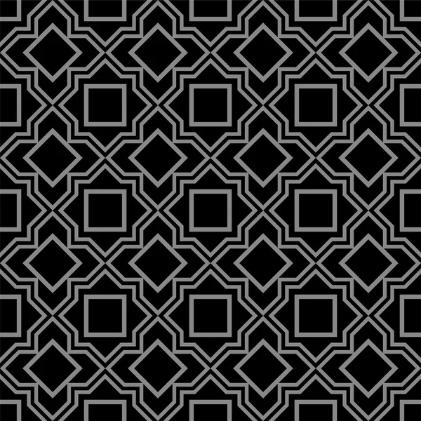 Elegante plata antigua y fondo negro 395 _ star geometría cuadrada línea transversal — Vector de stock