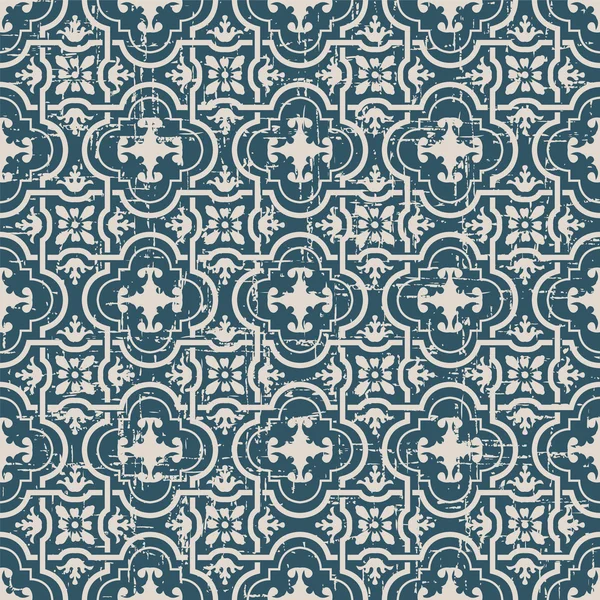 Sem costura desgastado vintage fundo 389 _ vintage curva cruz geometria moldura flor —  Vetores de Stock