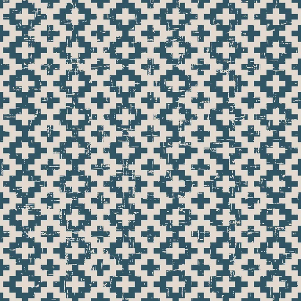 Sem costura desgastado fundo vintage 399 _ square mosaico geometria verificar cruz — Vetor de Stock