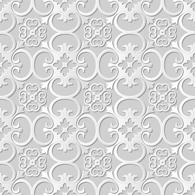 Sorunsuz 3d beyaz kağıt kesme sanatı arka plan 399 eğrisi çiçek çapraz sarmal