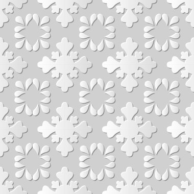 Sanat arka plan 400 zarif çapraz çiçek sorunsuz 3d beyaz kağıt kesme