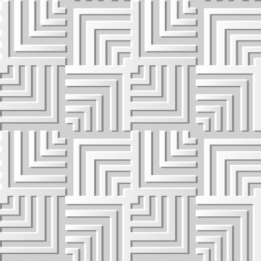 Sanat arka plan 406 sarmal geometri kare çizgi kesintisiz 3d beyaz kağıt kesme